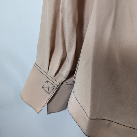 Rag and Bone Shields Silk Drape Front Blouse - Picture 4 of 14